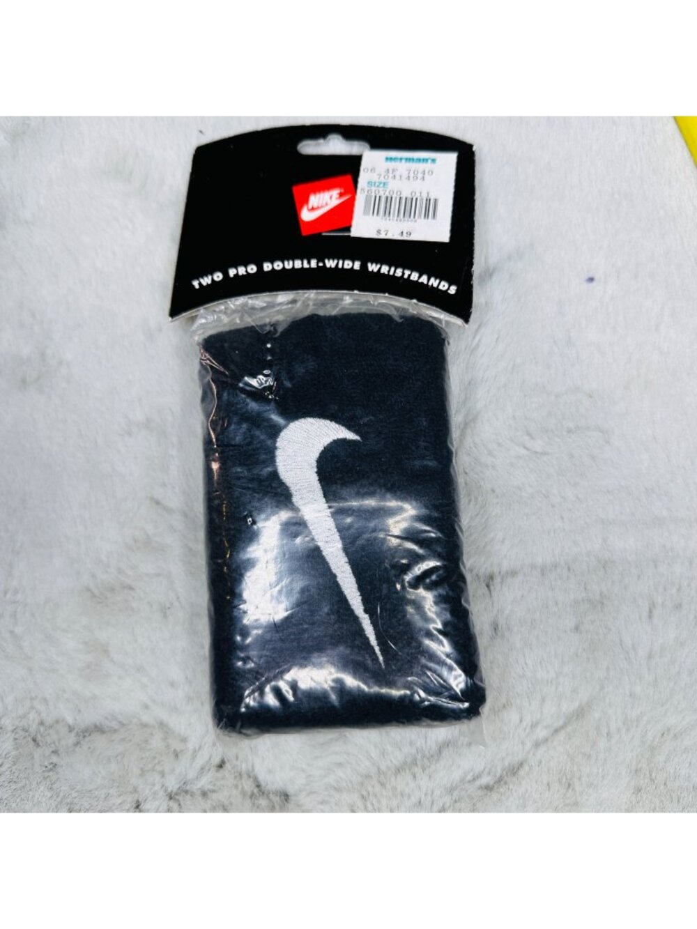 Nike Two Pro Double-Wide Wristbands Moisture Absorbent Stretch Fabric For Sports
